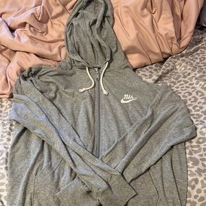 Gray Nike Zip-up Hoodie